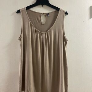 Women's Taupe Sleeveless Scoop Neck Modal Soft Tank Top